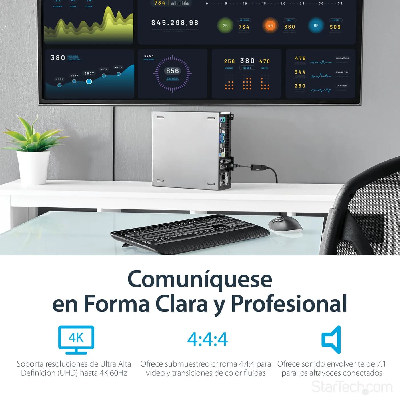 StarTech.com Adaptador Conversor DisplayPort a HDMI - 4K 60Hz 9