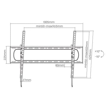 Manhattan 461931 soporte para TV 3.05 m (120") Negro 4