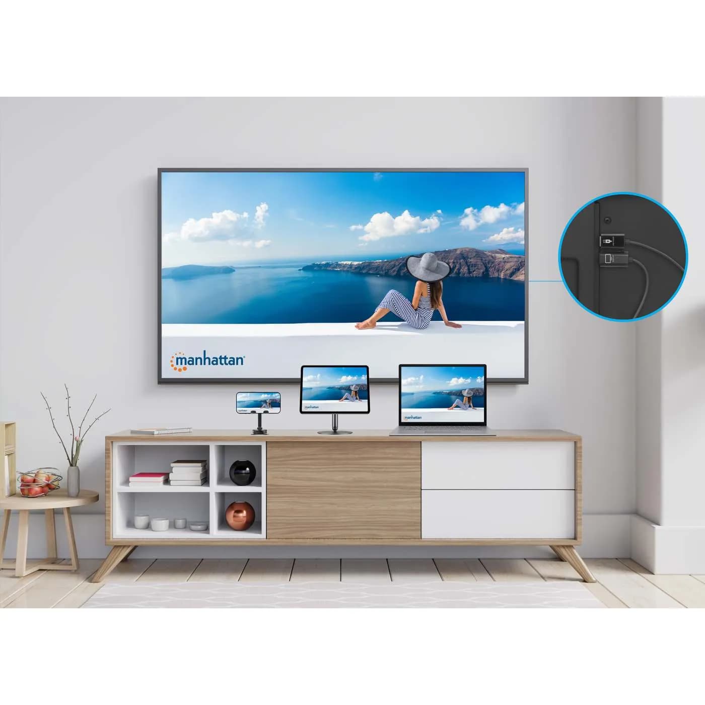 Manhattan Kit de presentación de pantalla HDMI inalámbrica 1080p. Set  4