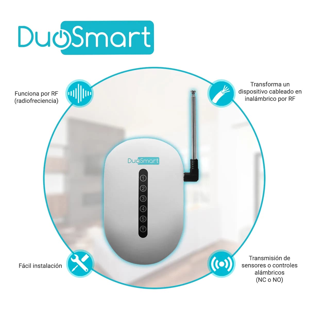 REPETIDOR DE SEÑAL RF 433.92 DUOSMART CREP1 **COMPATIBLE CON PANELES Y 2