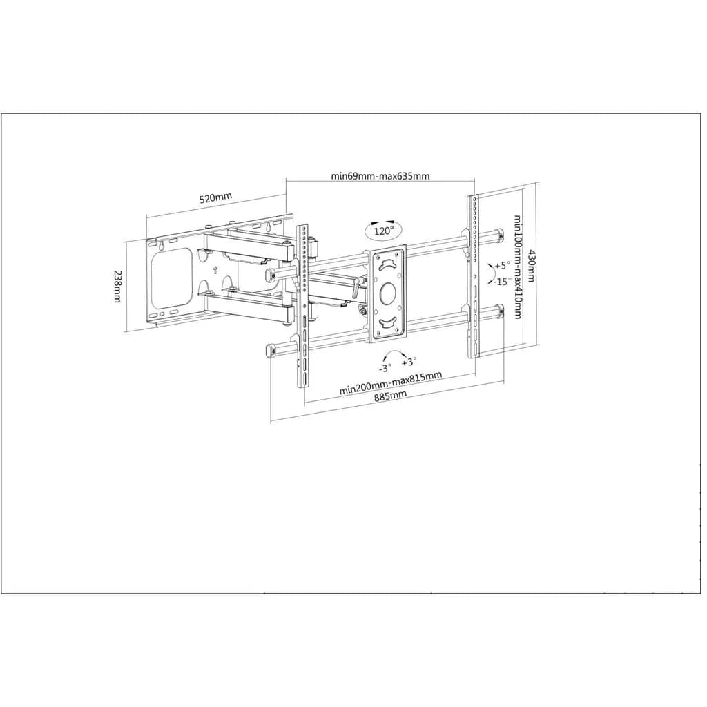 Manhattan Soporte para TV, de pared, movimiento articulado, pantallas  5