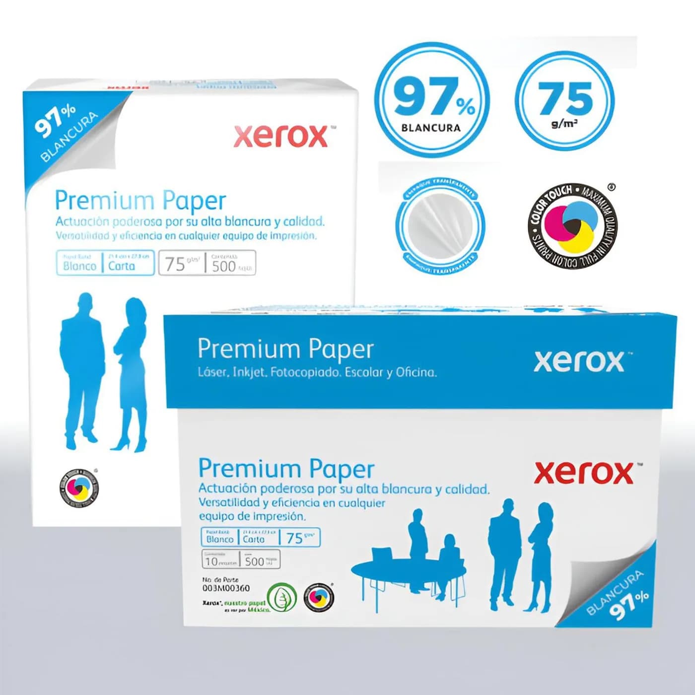 XEROX CAJA PAPEL BOND PREMIUN BLANCO CARTA 75G/M2 97% DE BLANCURA CAJA 2