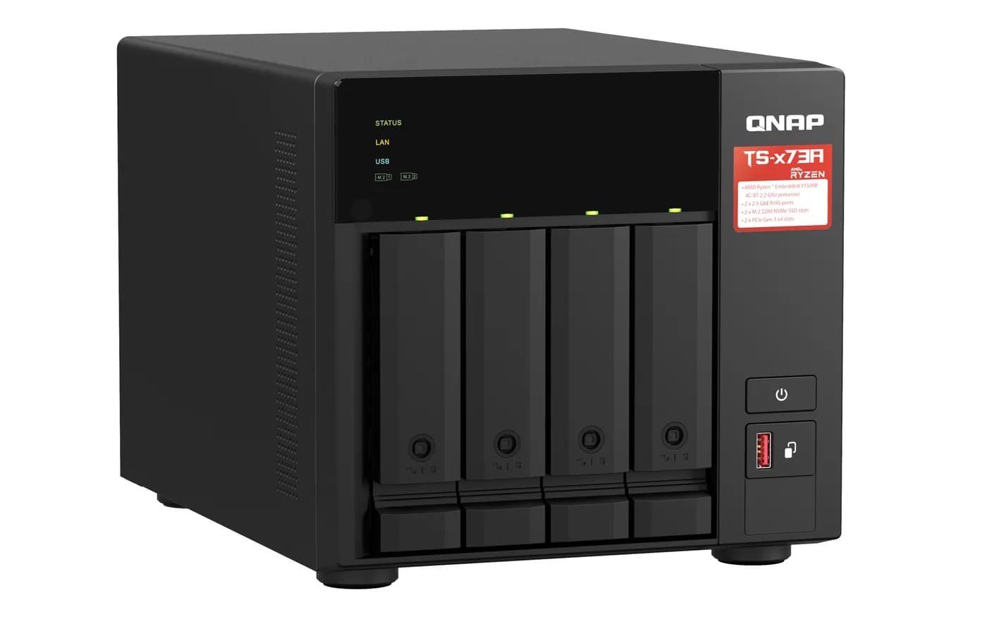 QNAP TS-473A NAS Tower Ryzen Embedded V1500B 8 GB DDR4 0 TB QNAP Turbo 2