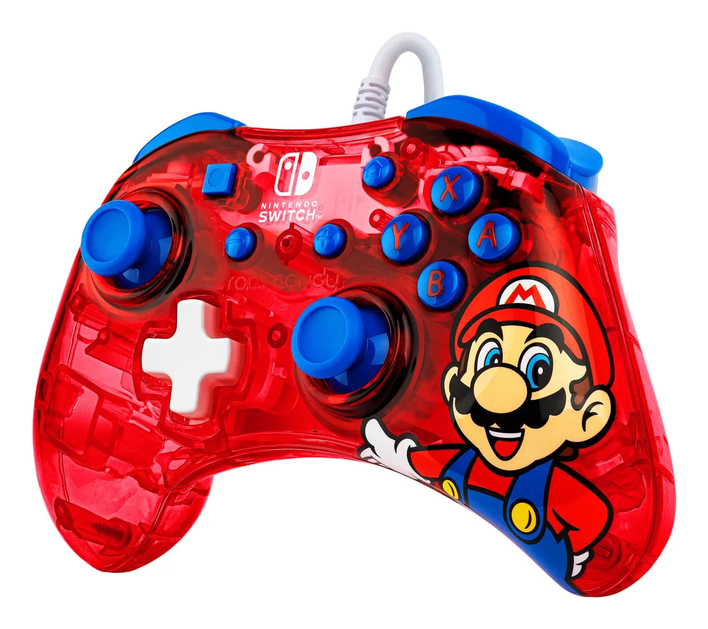 PDP Rock Candy: Mario Punch Rojo, Translúcido USB Gamepad Analógico/Di 5