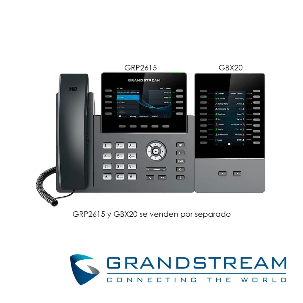 TELEFONO IP GRADO CARRIER WIFI 6 GRANDSTREAM GRP2615 / 16 CUENTAS SIP  3