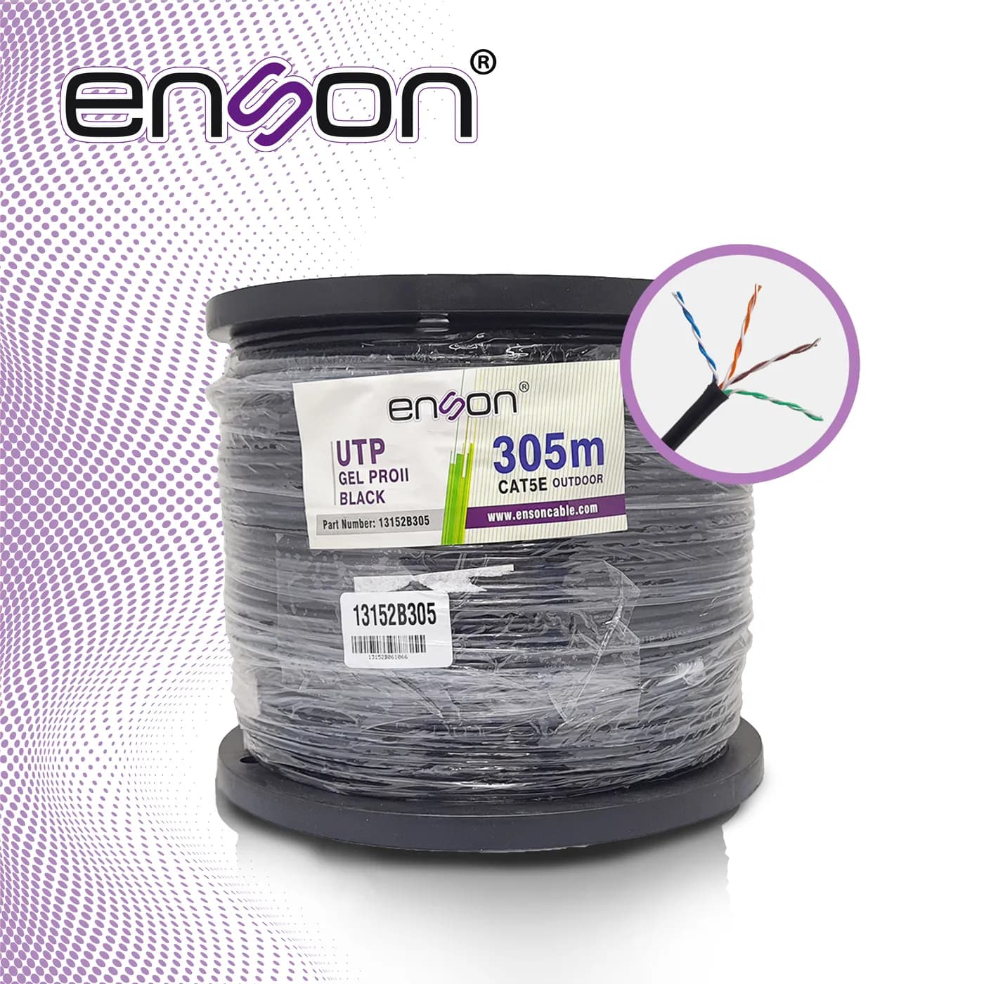 CABLE UTP CAT5E ENSON 13152B305 SERIE PRO-II C/GEL CALIBE 24 AWG 100%  4