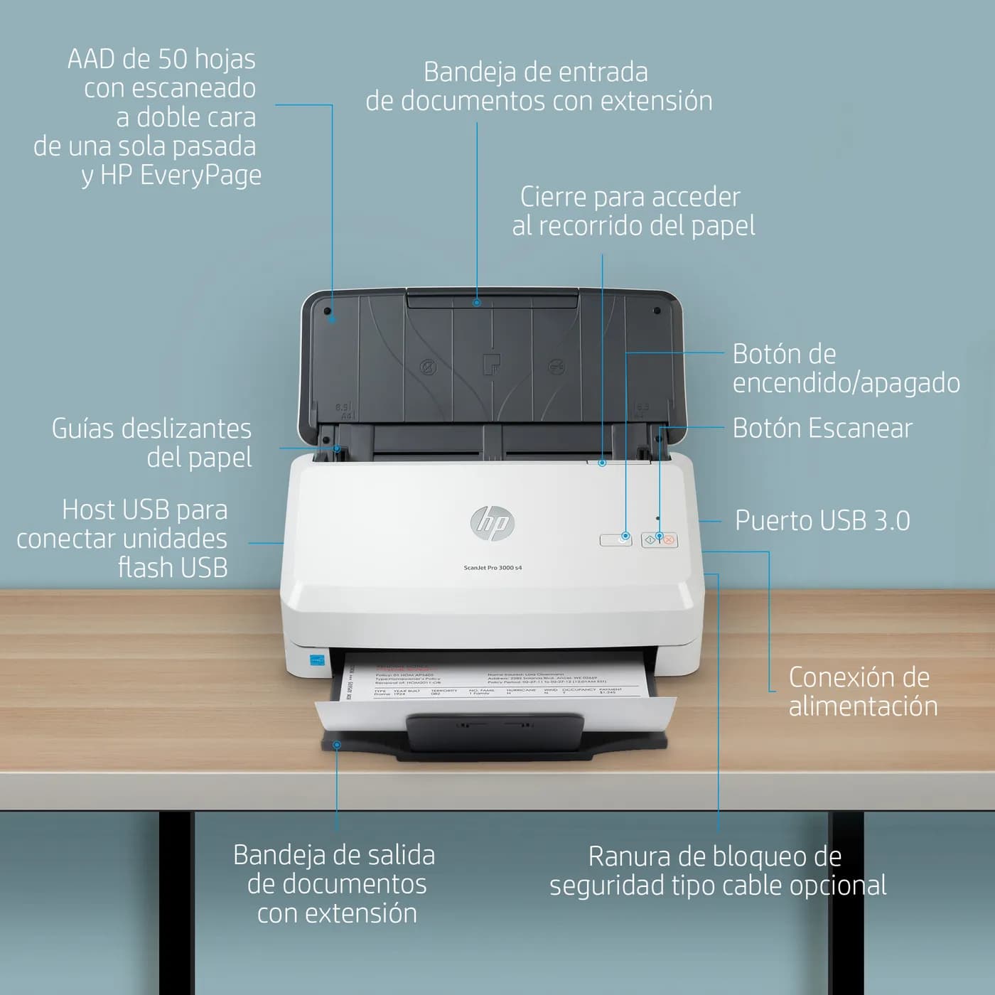HP ScanJet Pro 3000 s4 Escáner alimentado con hojas 600 x 600 DPI A4 N 4