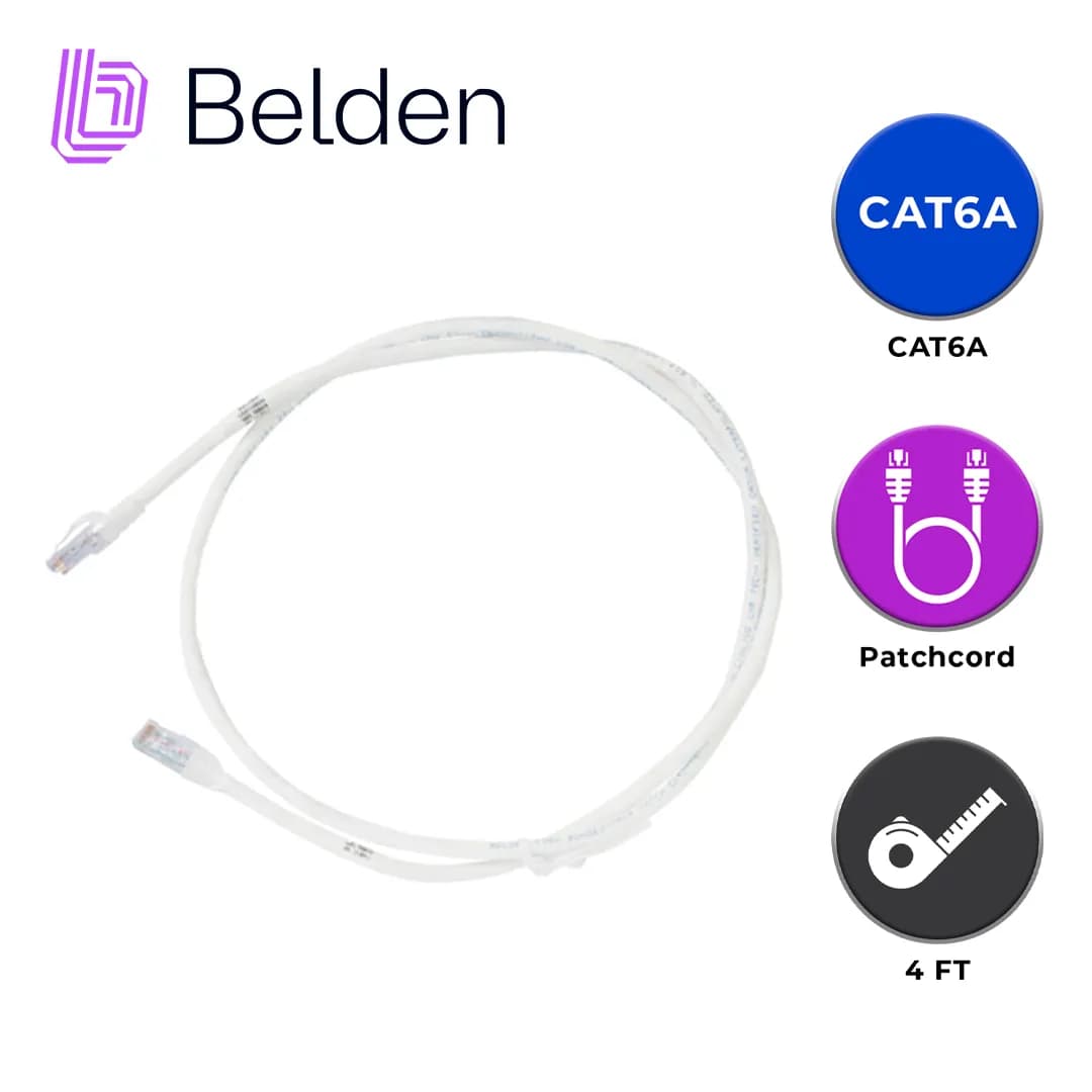 PATCH CORD UTP CAT6A BELDEN CA21109004 / INTERIOR / BLANCO / 4 PARES / 2