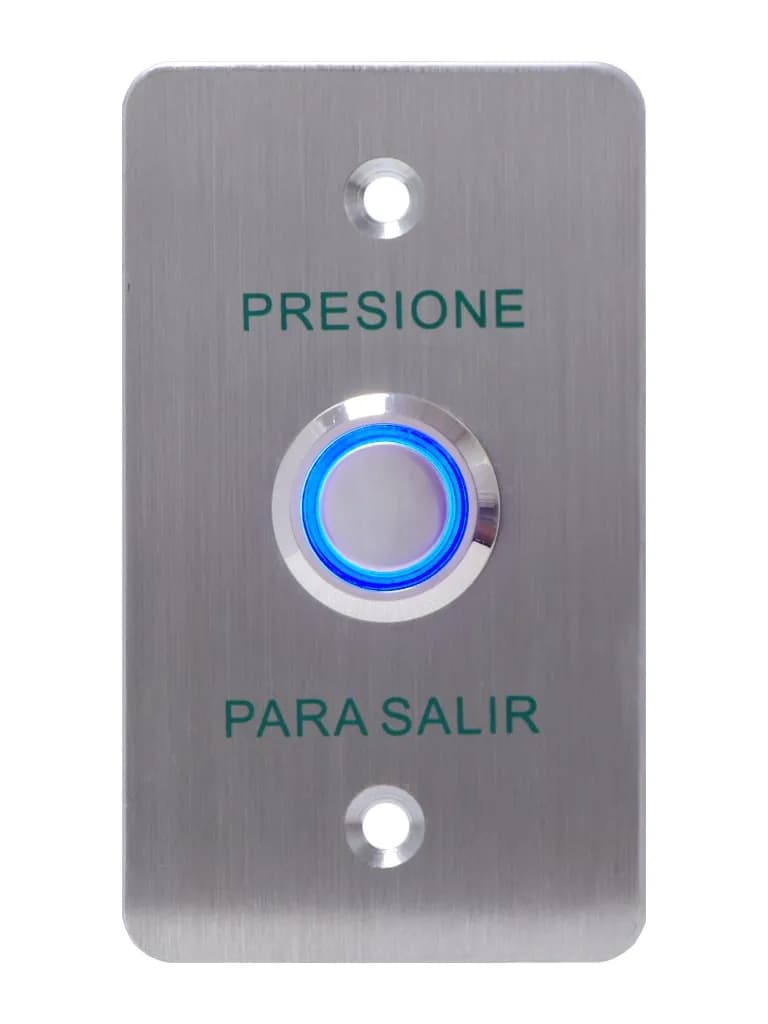 YLI PBK814BLED - Botón de Salida Mecánico, Indicador LED (Azul), Acero 3