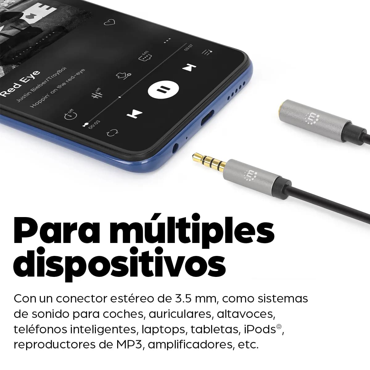 Manhattan Extensión de Cable Auxiliar de Audio Estéreo 8