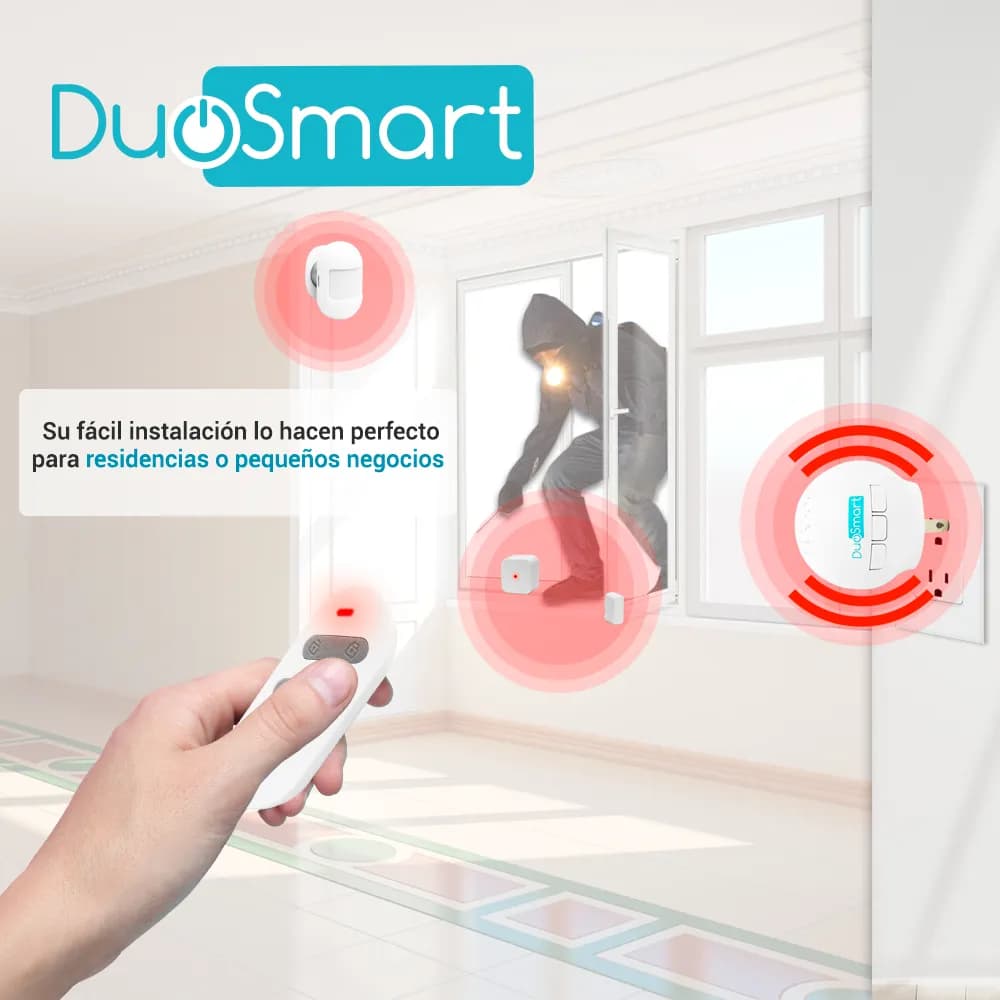 KIT ALARMA INALAMBRICA DUOSMART C20 COMUNICACION DUAL WIFI 2.4 GHZ RF  3