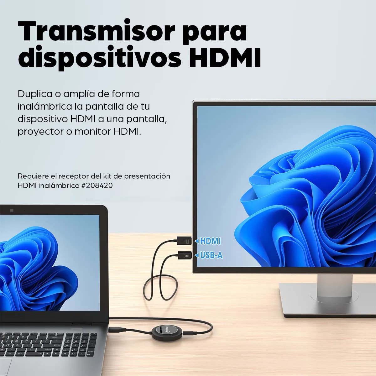 Manhattan 208444 extensor de audio/video Transmisor AV Negro 8