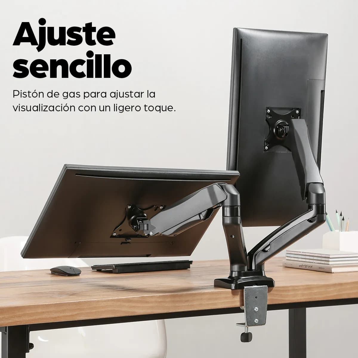 Manhattan Los brazos articulados sujetan dos monitores de 17" a 32" de 16