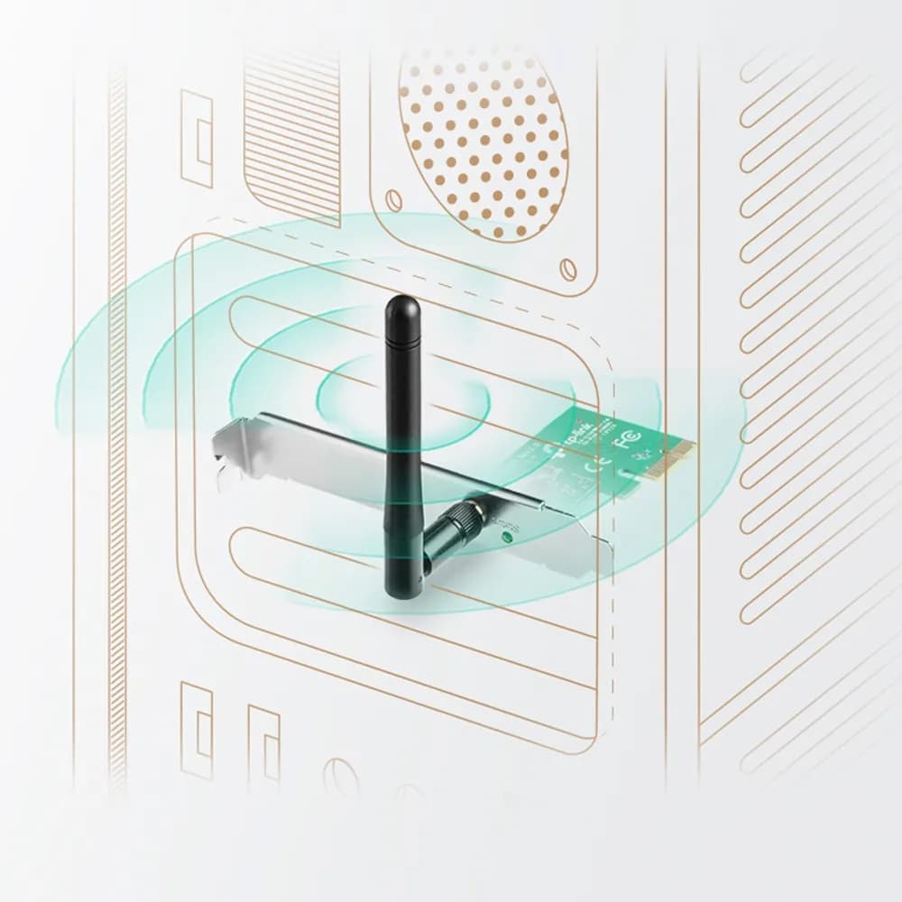 Adaptador Inalámbrico PCI Express / 150 Mbps / Banda 2.4 GHz / Antena  3
