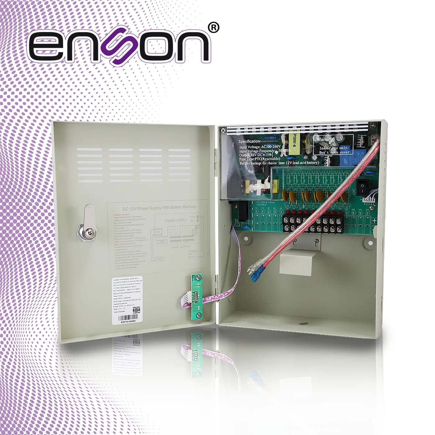 FUENTE DE PODER TIPO CAJA ENSON PSB10A-1209BACKUP 12VDC 10AMP 9 CANALE 6
