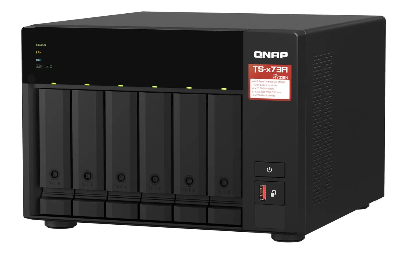 QNAP TS-673A NAS Tower Ryzen Embedded V1500B 8 GB DDR4 0 TB QNAP Turbo 4