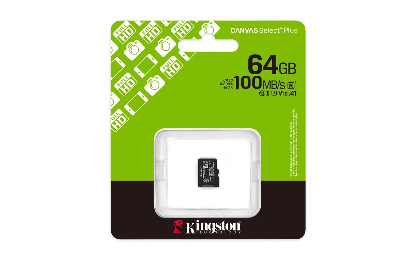Kingston Technology Canvas Select Plus Gen3 64 GB MicroSDXC UHS-I Clas 3