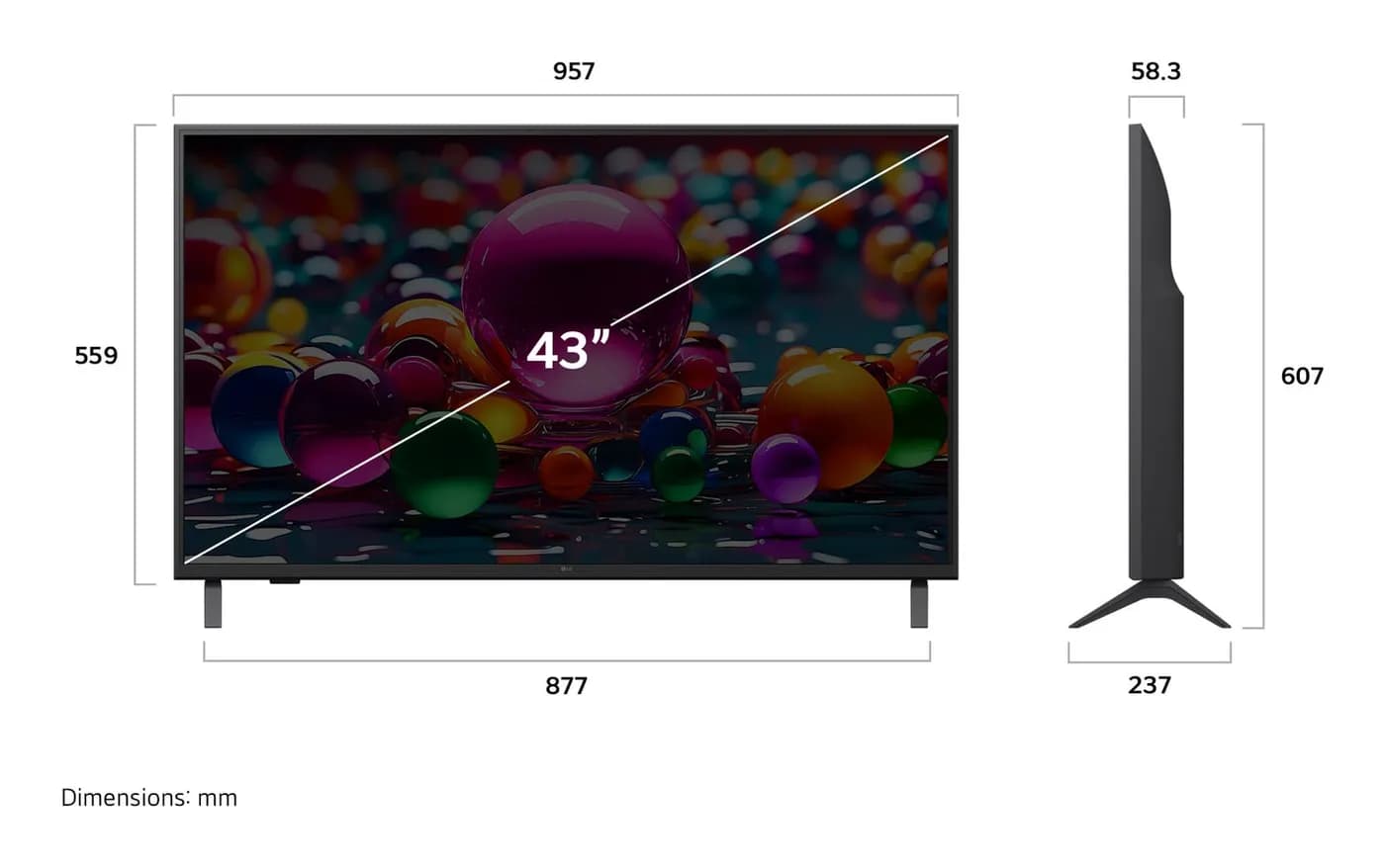 LG Smart TV LED UA75 43", 4K Ultra HD, Negro 109.2 cm (43") Wifi 4