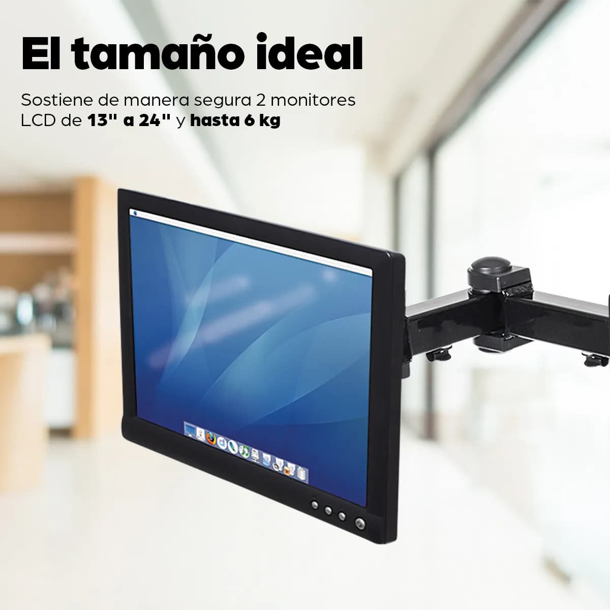 Manhattan Soporte para monitor, de escritorio, movimiento articulado,  8