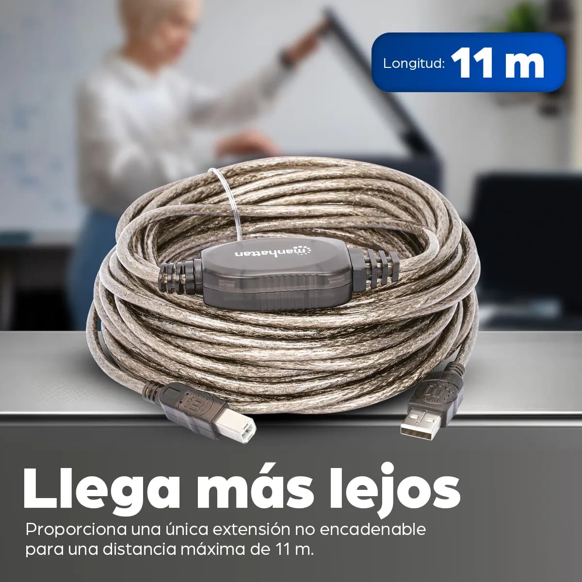 Manhattan Cable de Extensión Activa USB de Alta Velocidad 6