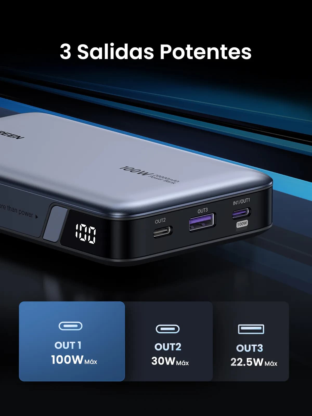 Ugreen 25188 batería externa 20000 mAh Gris 14