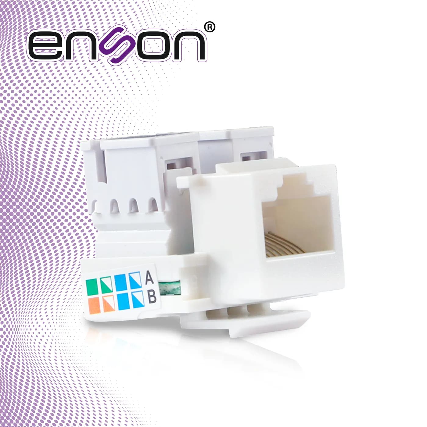 CONECTOR JACK ENSON ENS-JC5WH CAT5E COLOR BLANCO A 90 GRADOS PONCHADO  5