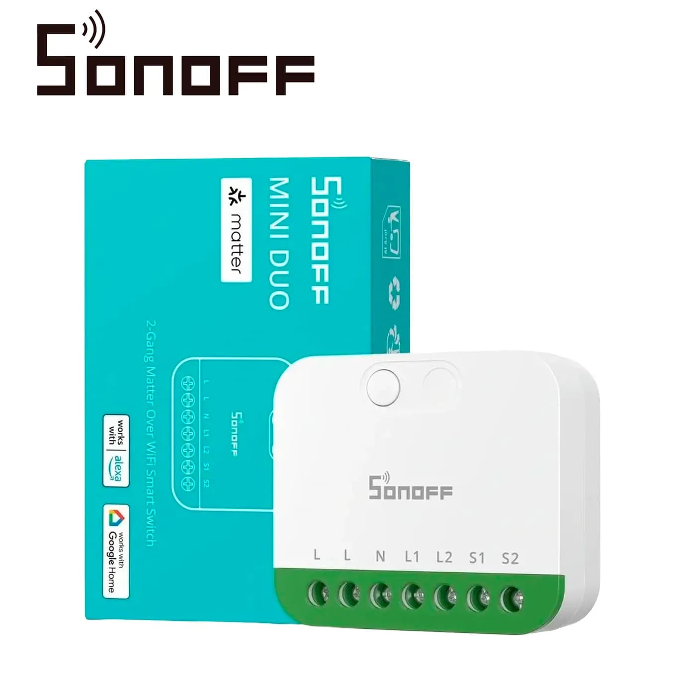 MINI INTERRUPTOR INALAMBRICO SONOFF MINI-2GS / MATTER / WIFI 2.4GHZ/ 2 3