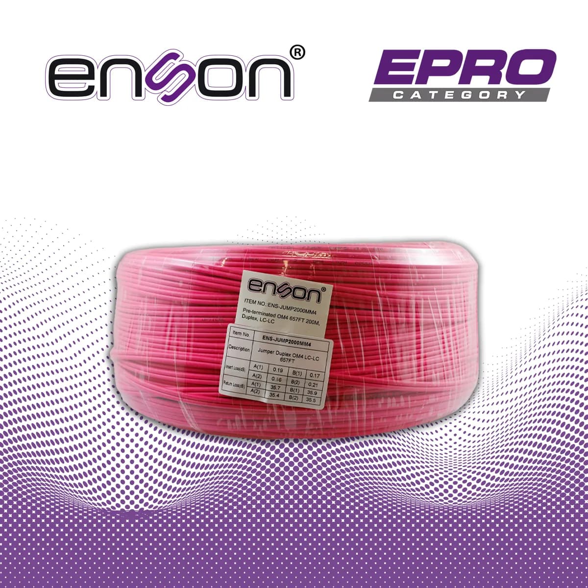 FIBRA OPTICA ENSON ENS-JUMP2000MM4 DE 200 METROS MULTIMODO OM4 ARMADA  3