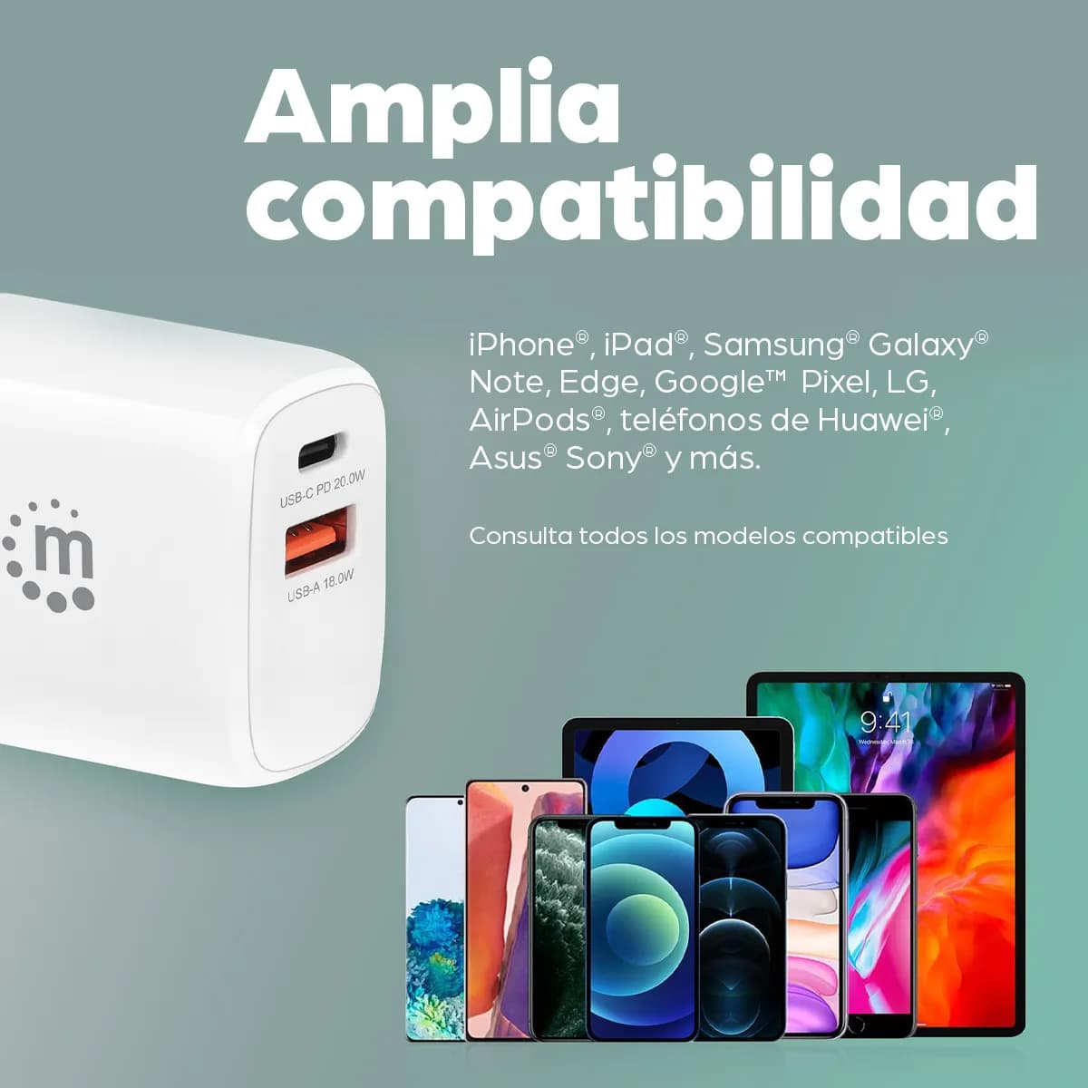 Manhattan 406291 adaptador e inversor de corriente Interior 20 W Blanc 14