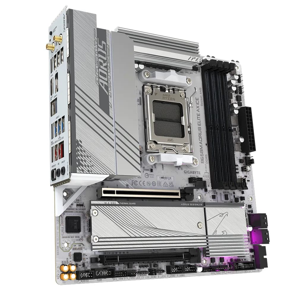 GIGABYTE B650M AORUS ELITE AX ICE placa base AMD B650 Enchufe AM5 Micr 3