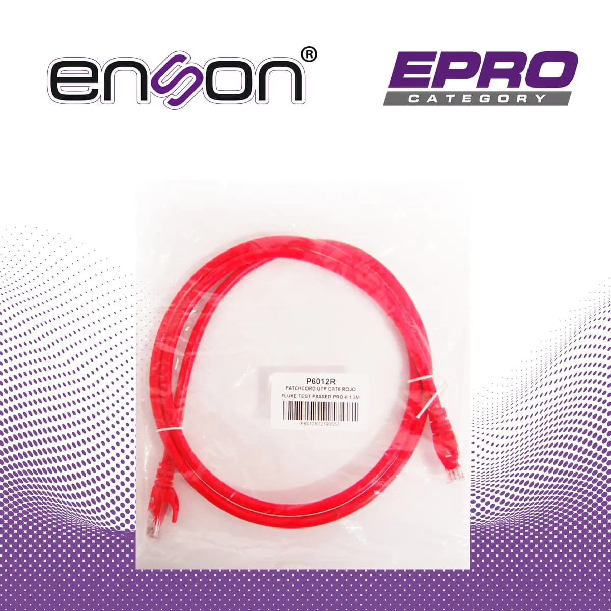 PATCHCORD UTP ENSON P6012R CAT6 120CM ROJO SERIE EPRO 100-II 100 POR C 6