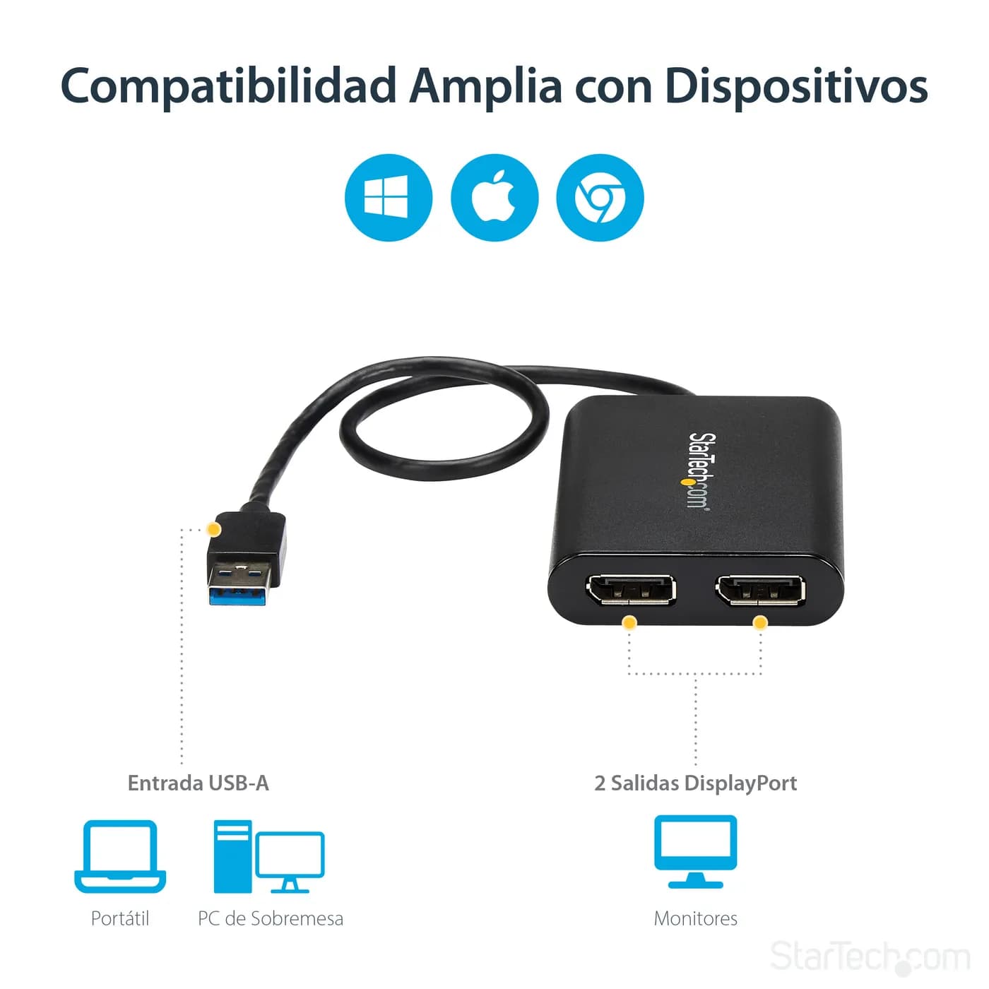 StarTech.com Adaptador Gráfico Externo USB 3.0 a DisplayPort Doble 4K6 11
