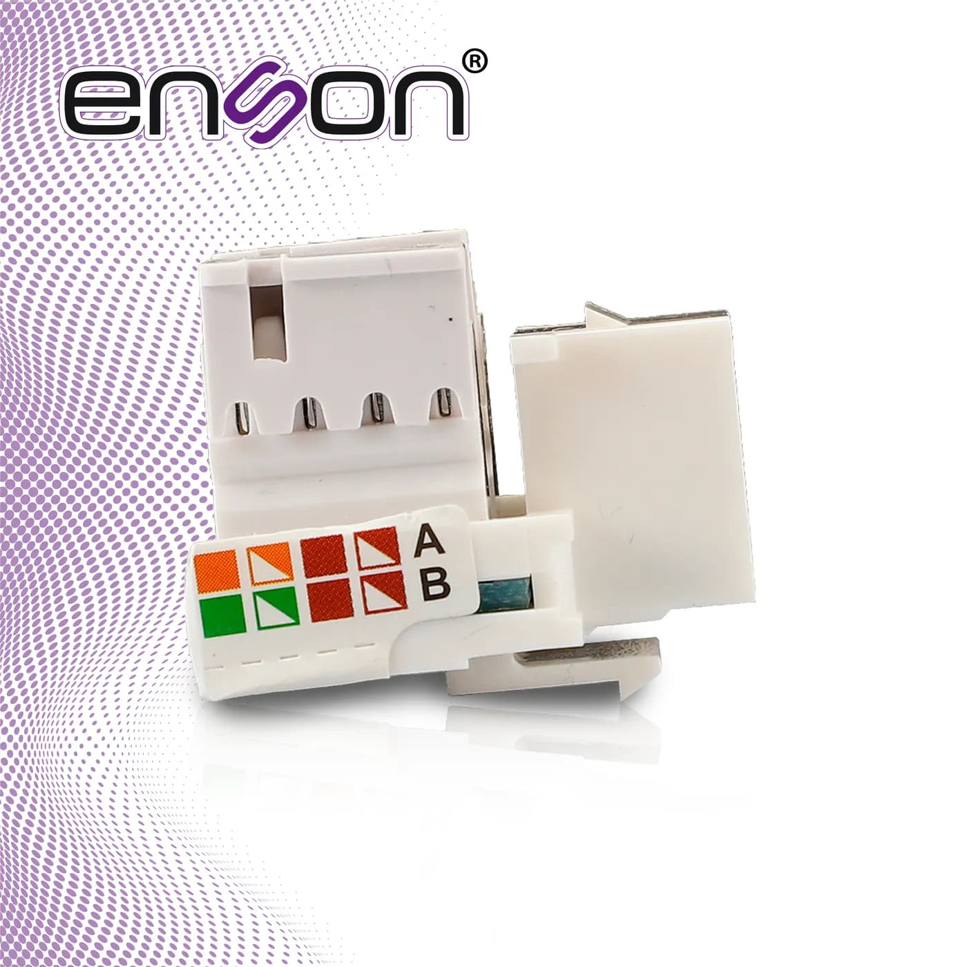 CONECTOR JACK ENSON ENS-JC6WH CAT6 COLOR BLANCO A 90 GRADOS PONCHADO C 6