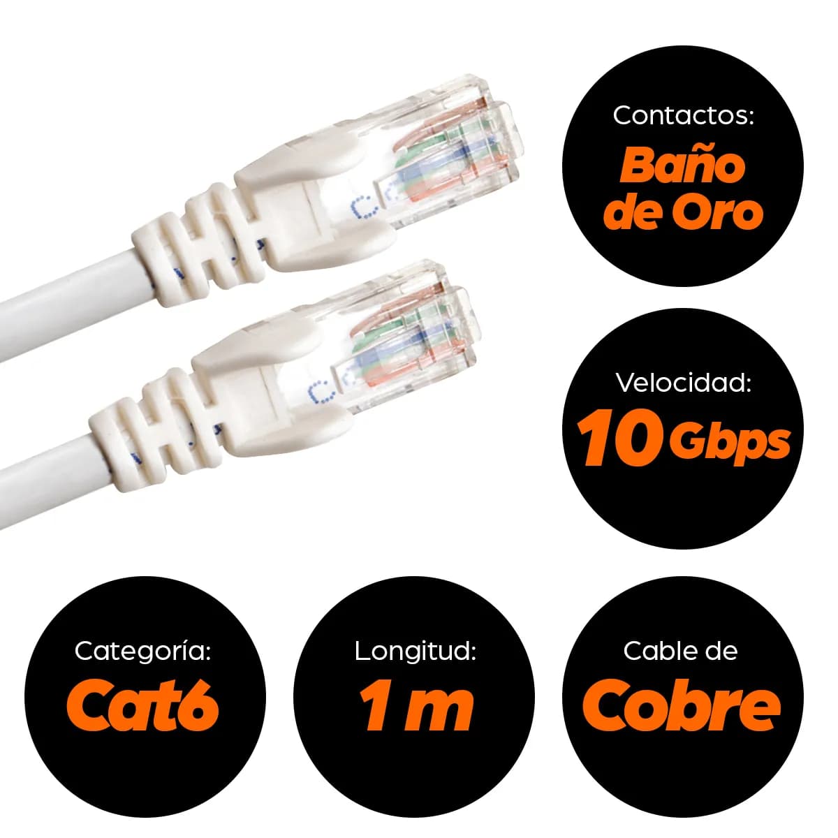 Intellinet Cable de red, Cat6, UTP 10