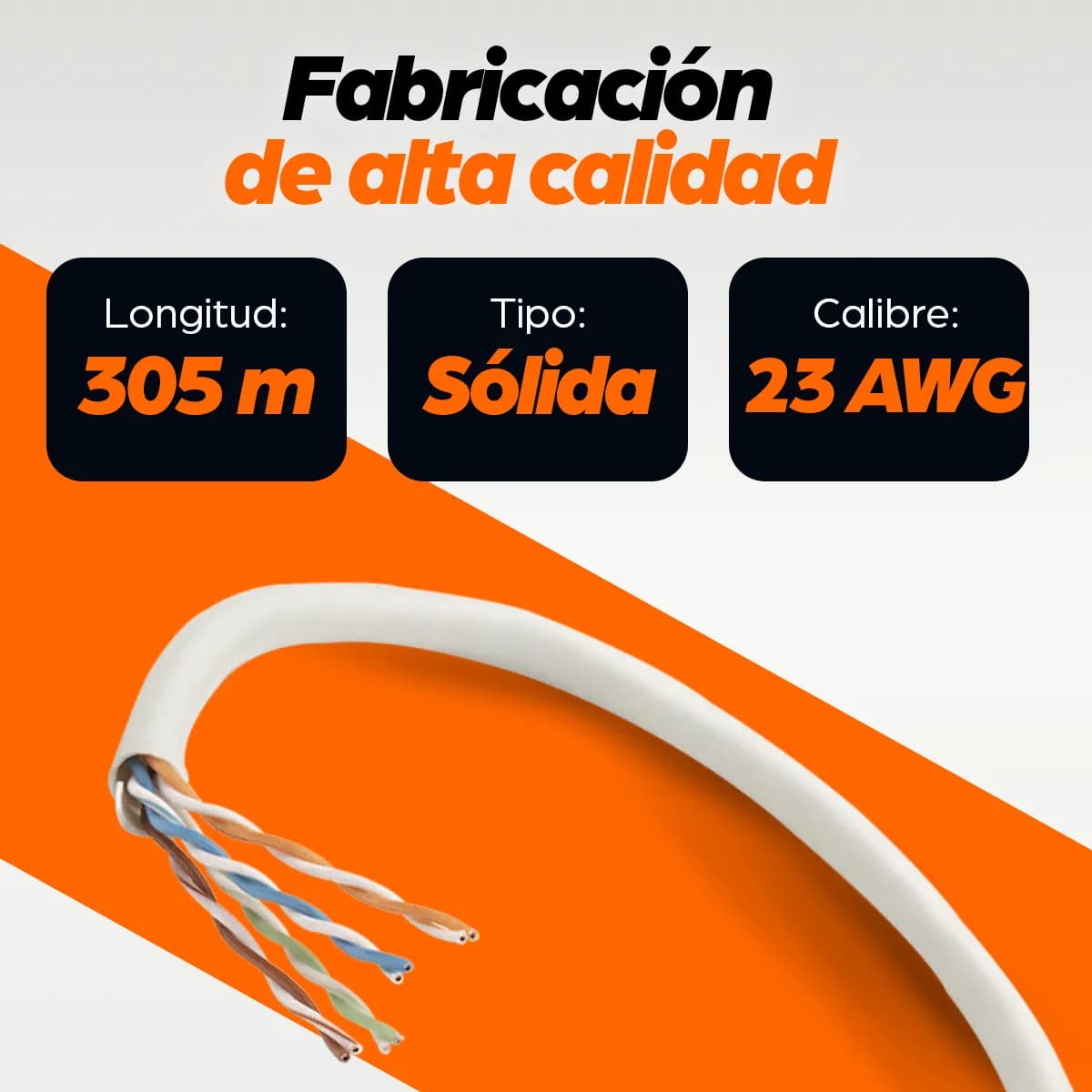 Intellinet BOBINA CABLE UTP DE RED CAT6 CCA ROLLO 305M SOLIDA GRIS, Py 5
