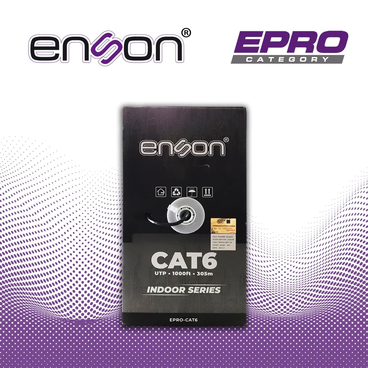 CABLE UTP CAT6 ENSON EPRO-CAT6 FORRO PVC 4 PARES CALIBRE 23 AWG 100% C 7