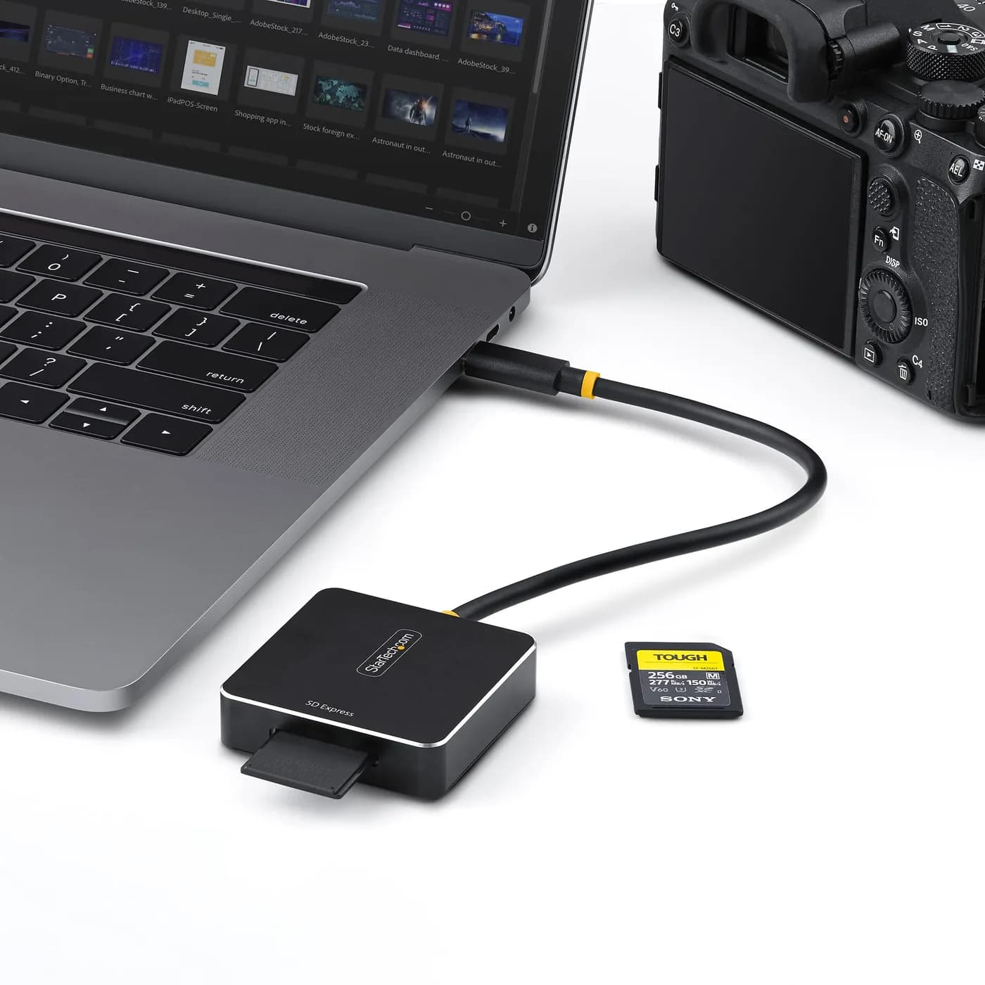 StarTech.com Lector Portátil USB-C de Tarjetas de Memoria SD Express 7 6