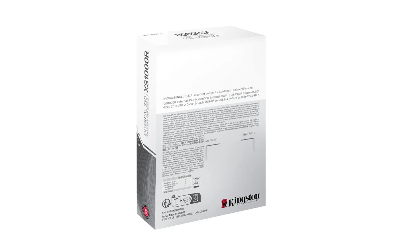 Kingston Technology XS1000 Red 1 TB USB Tipo C 3.2 Gen 2 (3.1 Gen 2) R 6