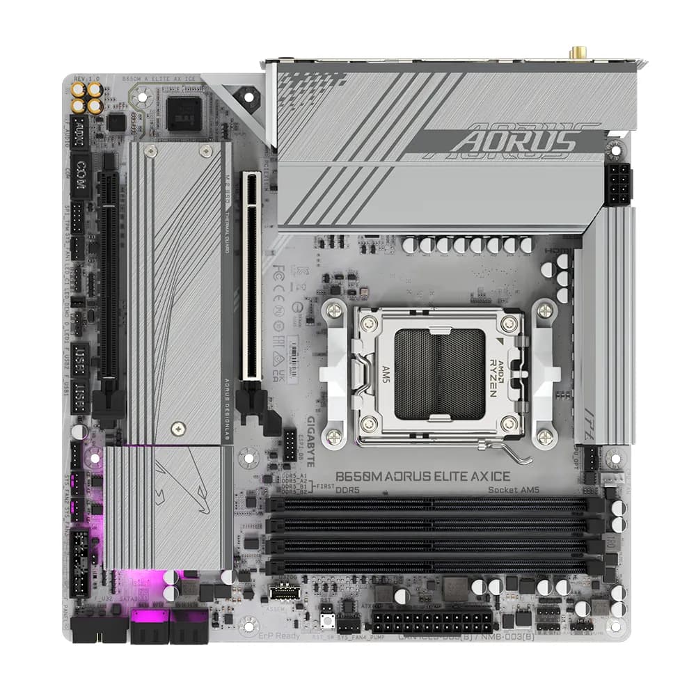GIGABYTE B650M AORUS ELITE AX ICE placa base AMD B650 Enchufe AM5 Micr 5