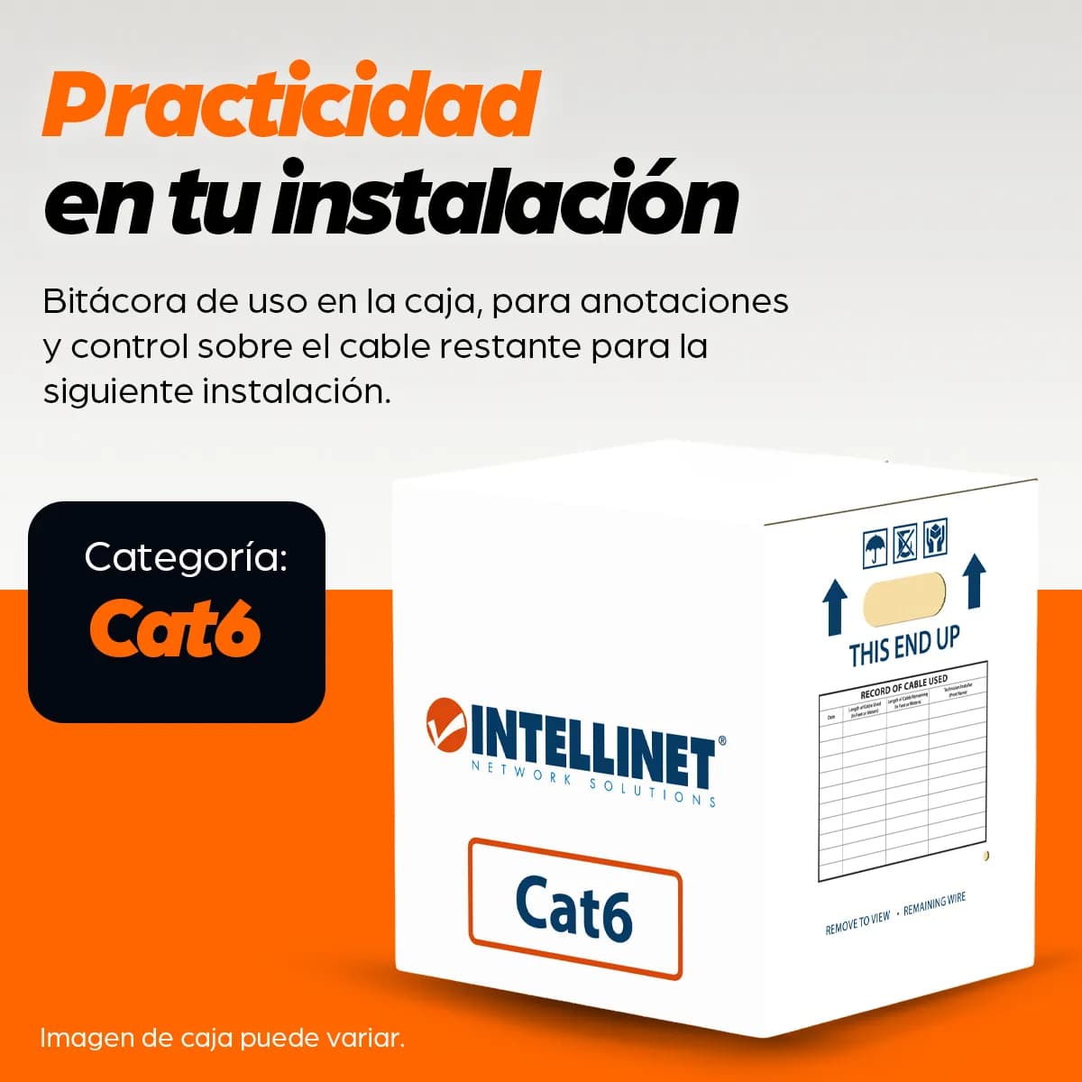 Intellinet Bobina de Cable UTP Cat6, Sуlida, CCA 5