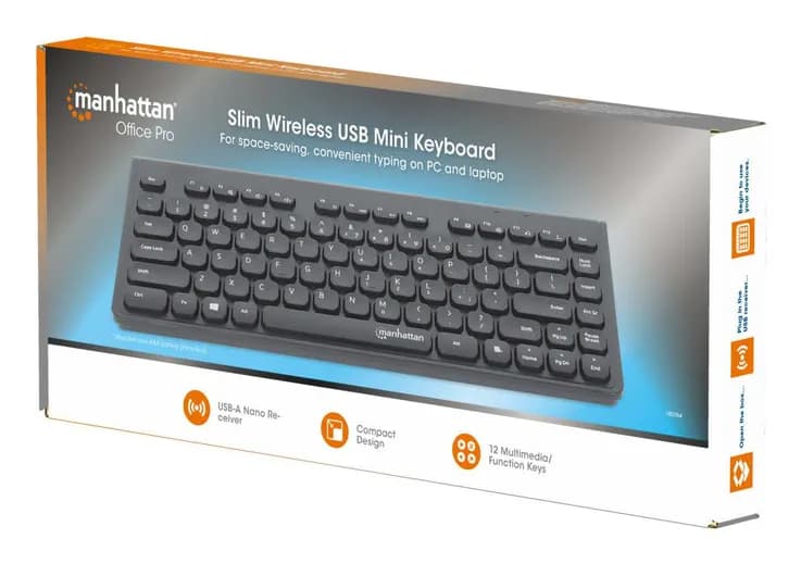 Manhattan Mini teclado USB inalámbrico, 12 teclas multimedia/funcional 2