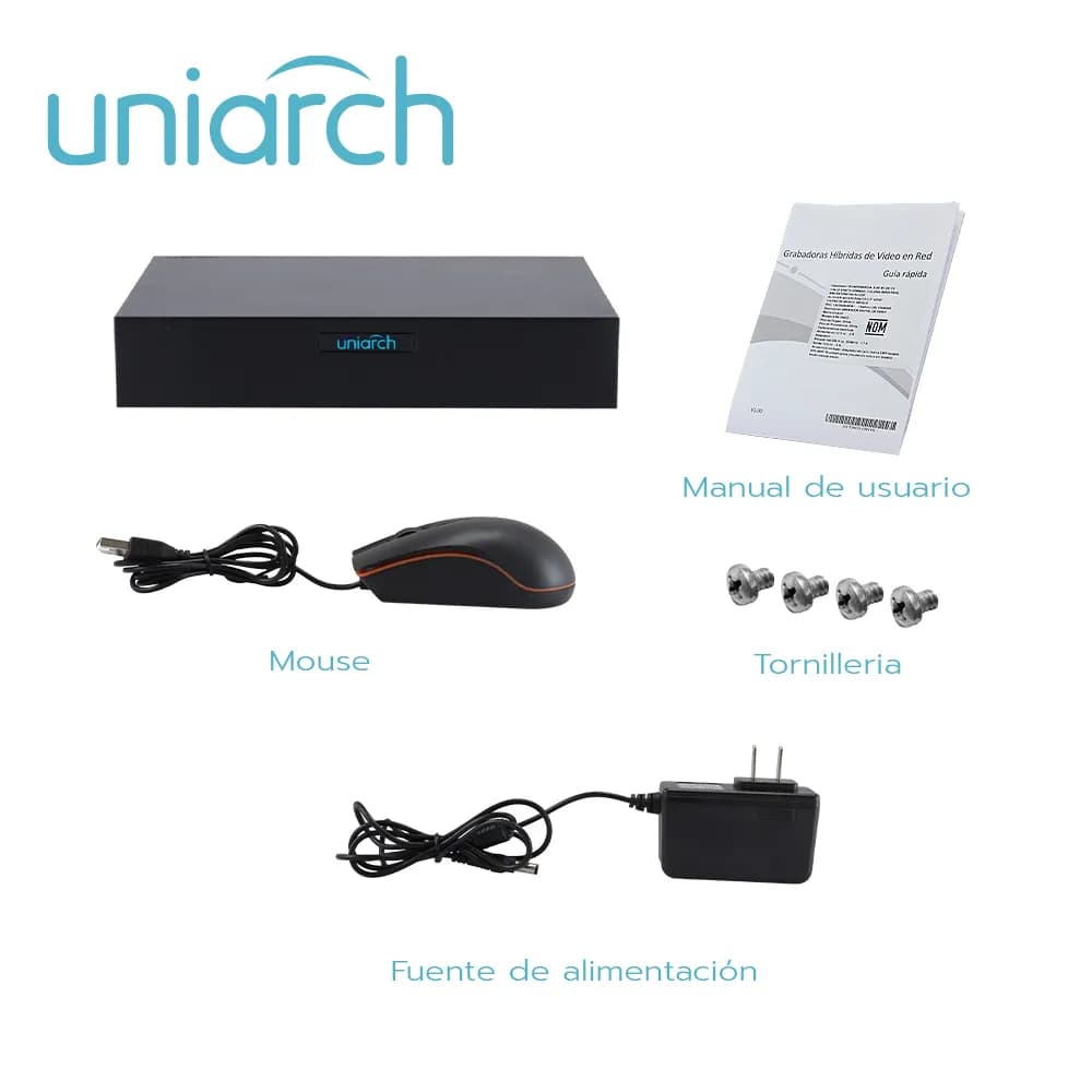 DVR PENTAHIBRIDO UNIARCH XVR-104F / 6 CANALES DE VIDEO / 4 CANALES ANA 4