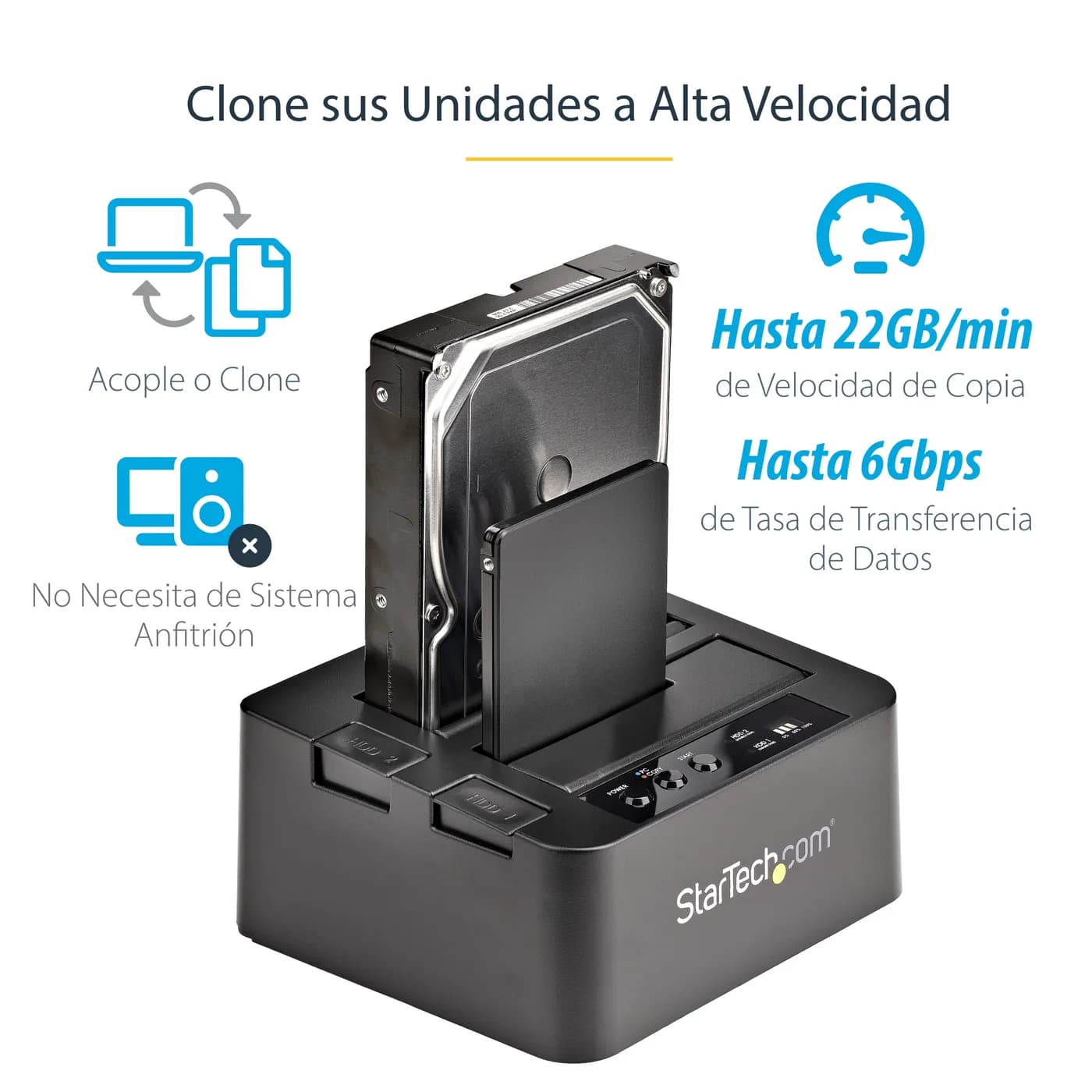StarTech.com Duplicador USB 3.0 (5Gbps) o eSATA de Discos Duros de 2 B 5
