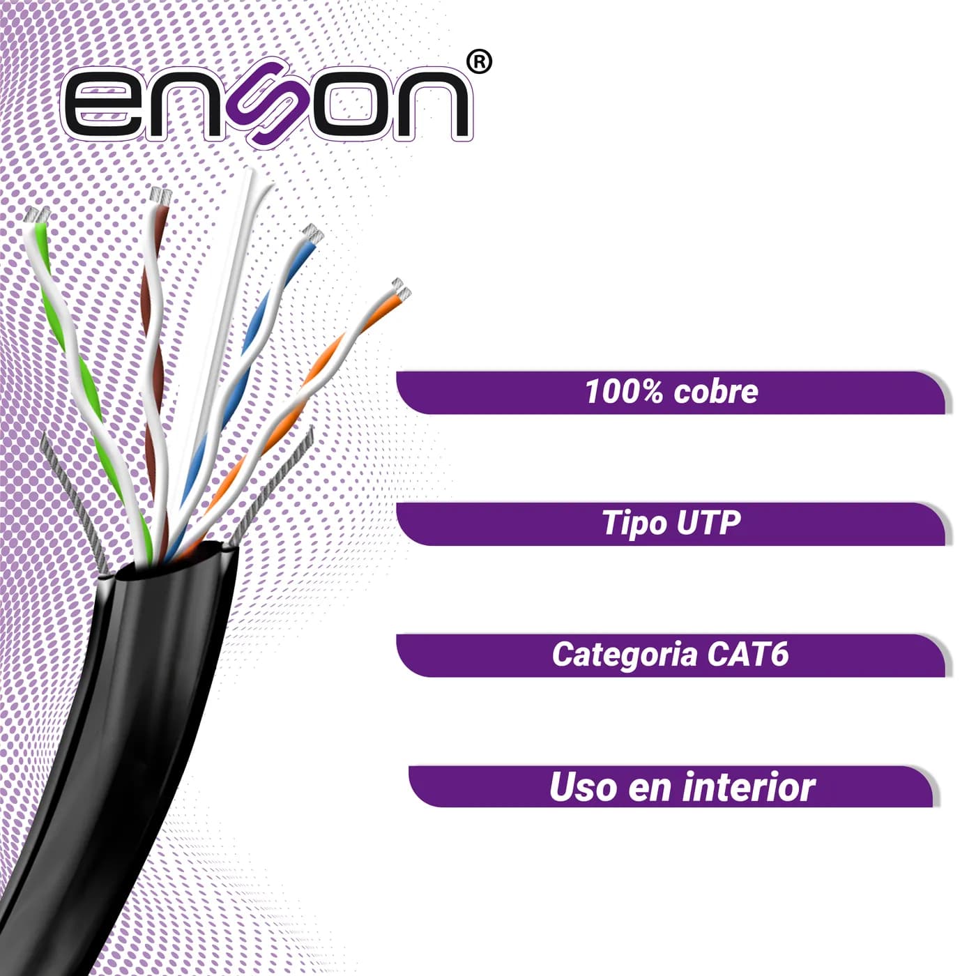 CABLE UTP PARA ELEVADOR CAT6 ENSON 43352B3055 SERIE PRO-II CALIBE 23 A 5
