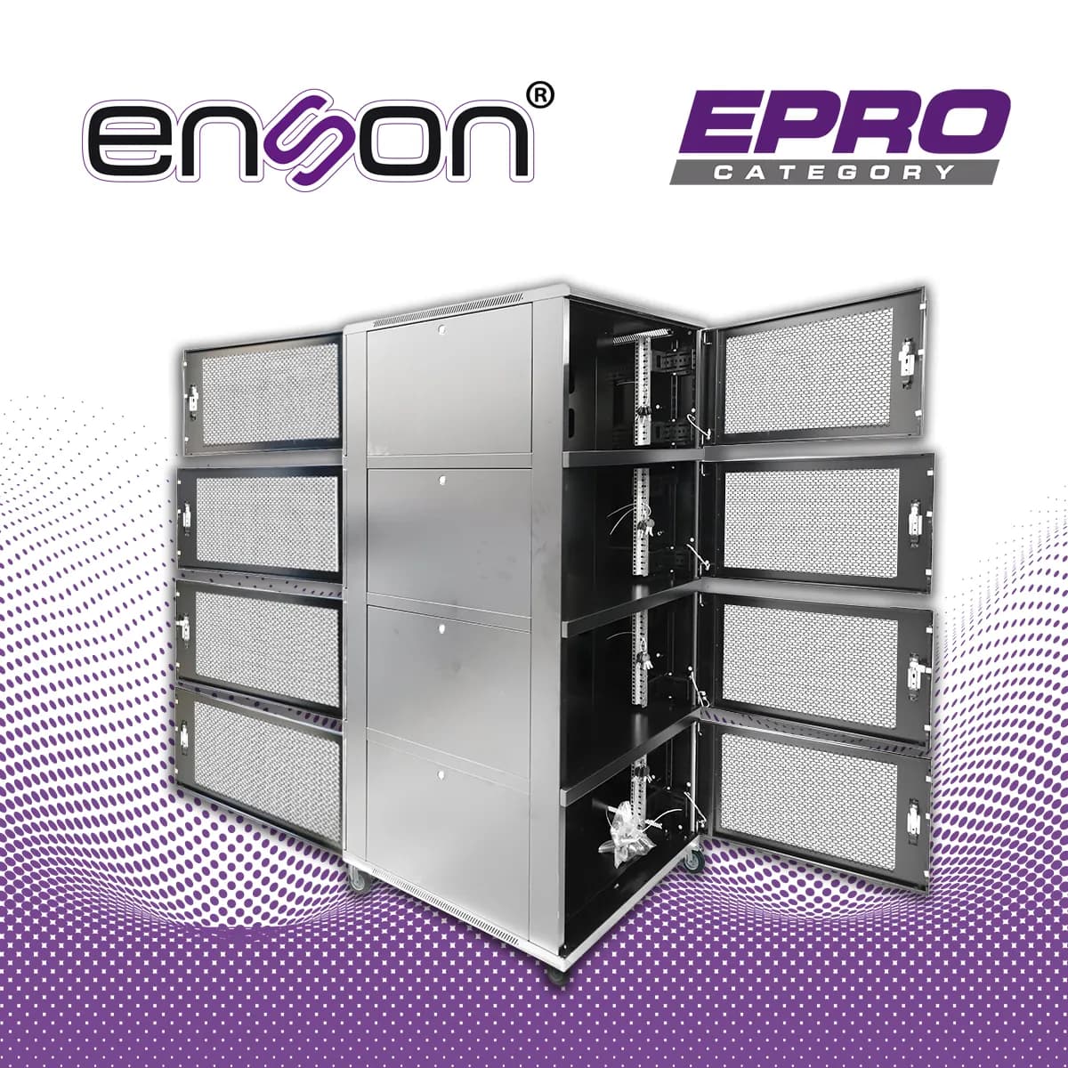 GABINETE DE PISO MODULAR DE ACERO ENSON ENS-RKGB42U8 / 36UR EN 4 MODUL 6