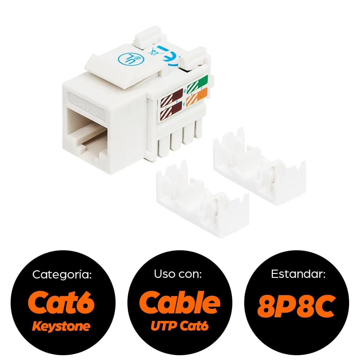 Intellinet JACK RJ45 CAT6 KEYSTONE DE IMPACTO BLANCO 7