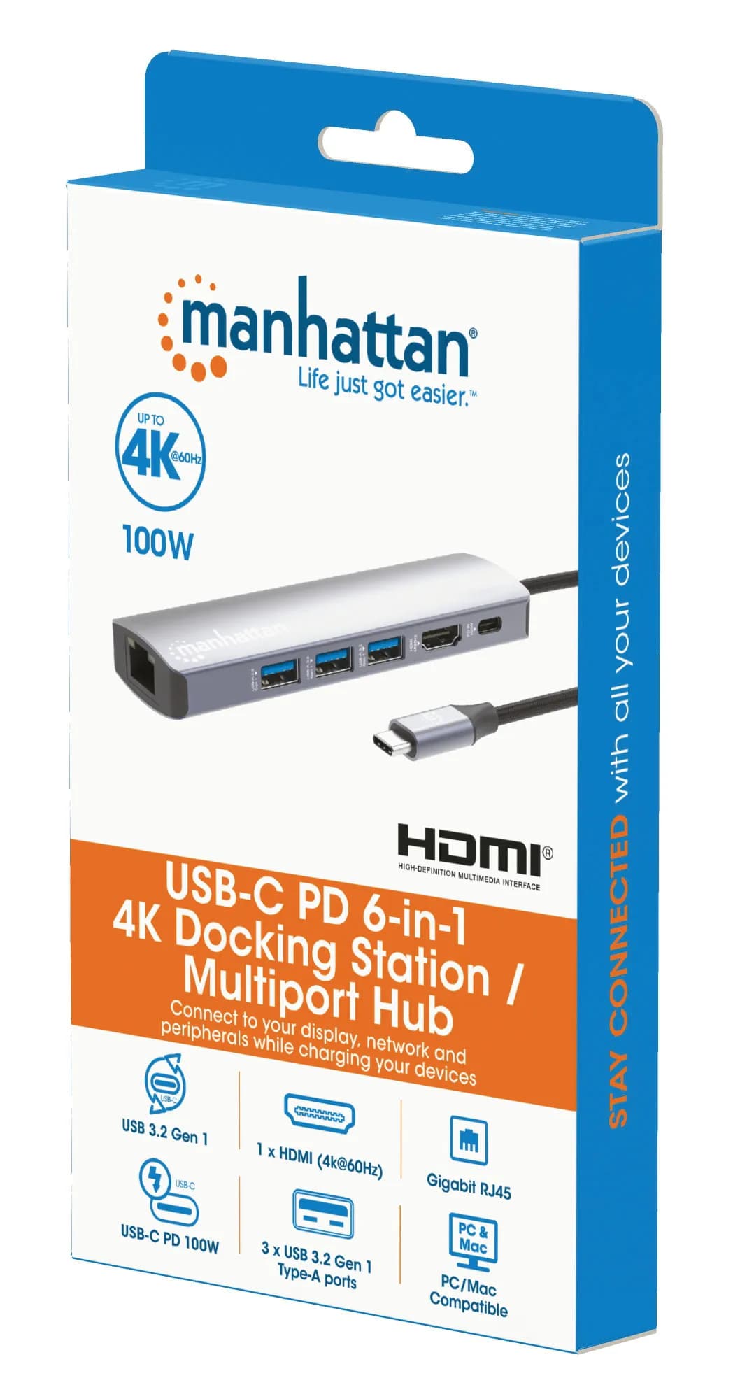Manhattan Estación Docking USB-C con Hub, 6 en 1 9