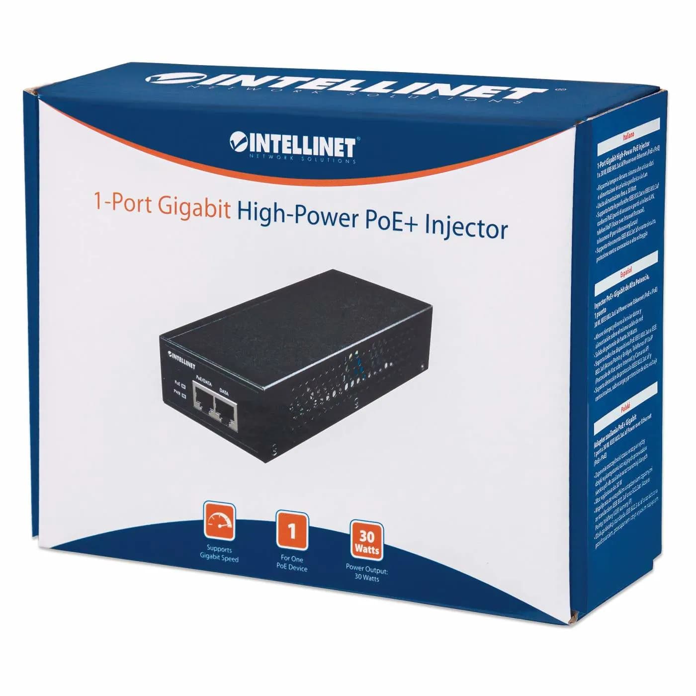 Intellinet Inyector PoE+ Gigabit de Alta Potencia 7