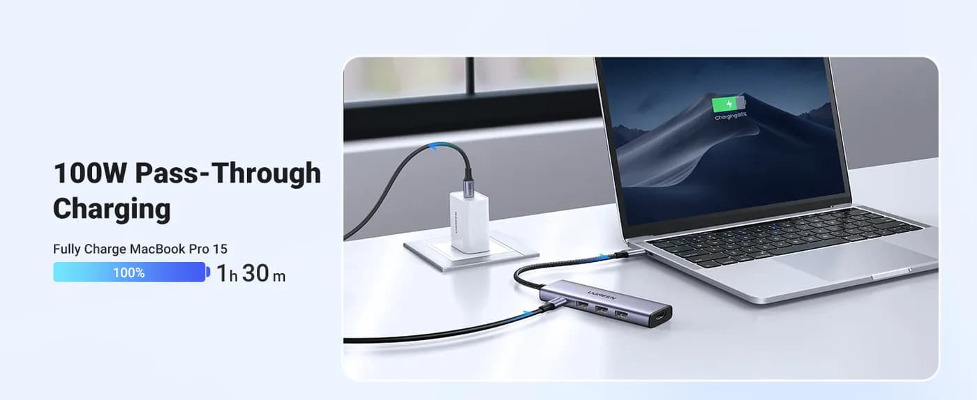 Ugreen 20956A nodo concentrador USB Tipo C 5000 Mbit/s Plata 13