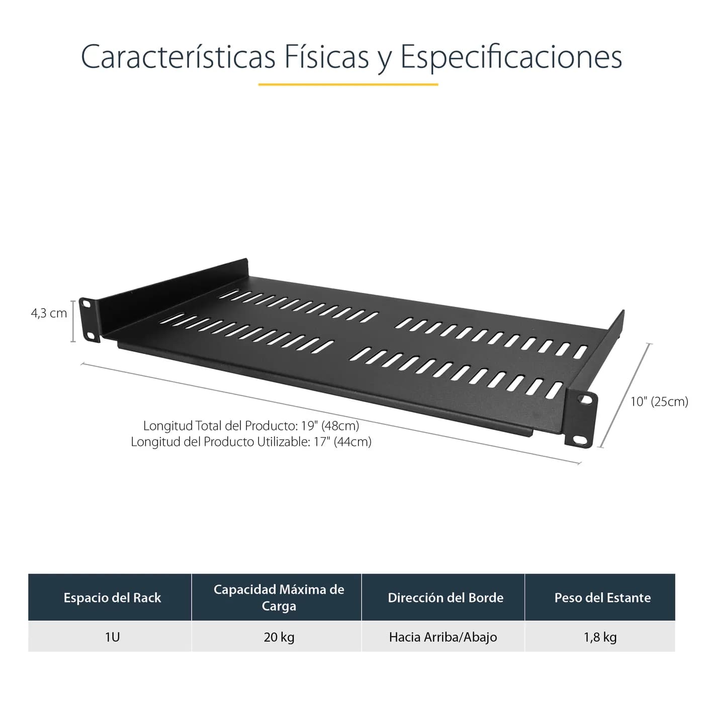StarTech.com Charola Ventilada de 1U para Gabinete Rack de Servidores  6